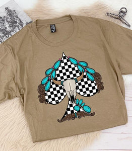 Checkered Spade Graphic Tee