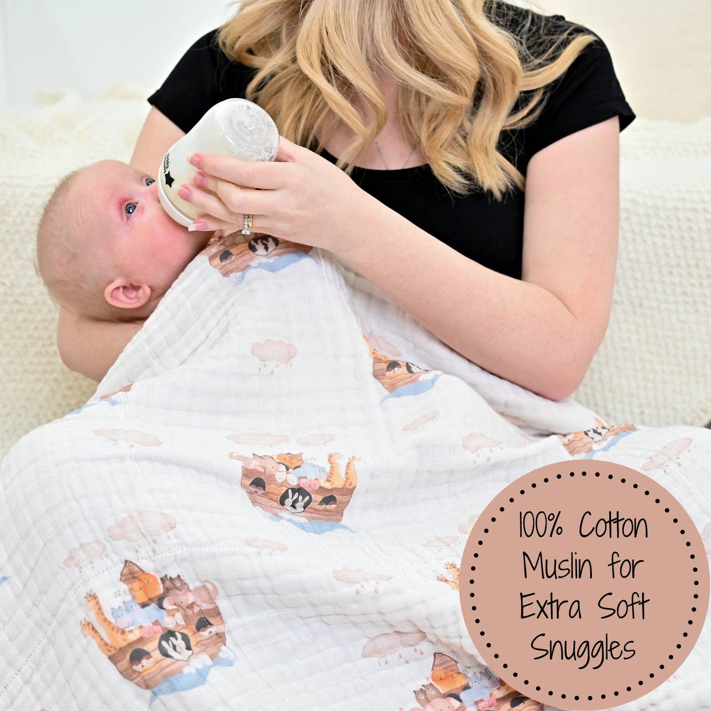 Noah's Ark Muslin Quilt Baby & Kids Blanket