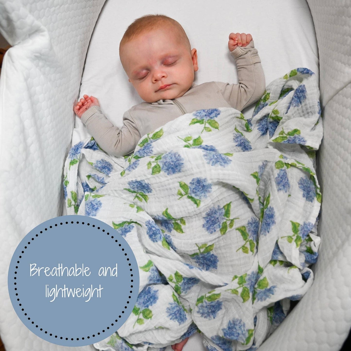 Hydrangea Baby Muslin Swaddle Blanket