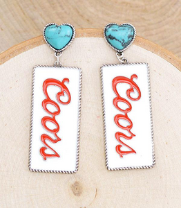 Coors Heart Bar Earrings