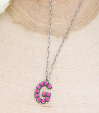 Pink Initial Necklace