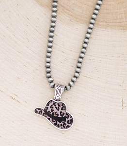 Leopard Cowgirl Hat Necklace