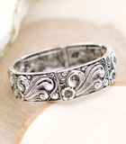 Wide Tooled Bracelet