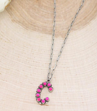 Pink Initial Necklace