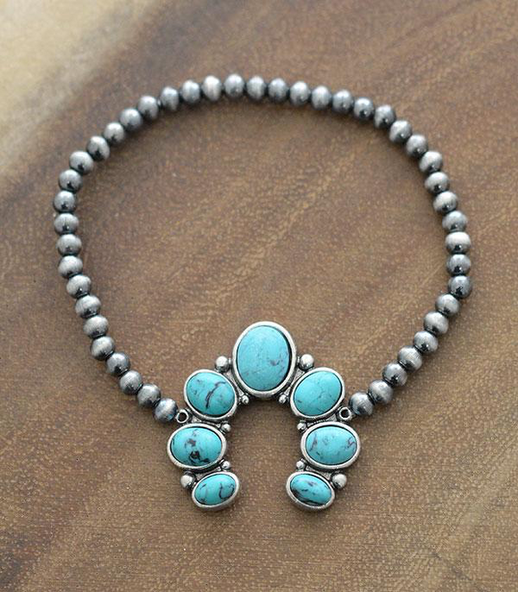 Turquoise Squash Blossom Bracelet