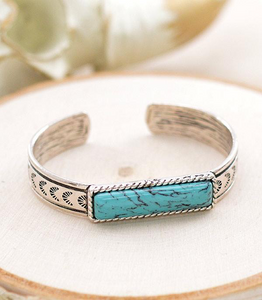 Rectangle Stone Cuff Bracelet