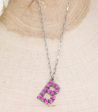 Pink Initial Necklace