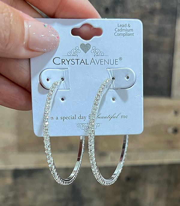 Crystal avenue deals hoop earrings