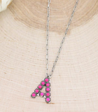 Pink Initial Necklace