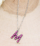 Pink Initial Necklace