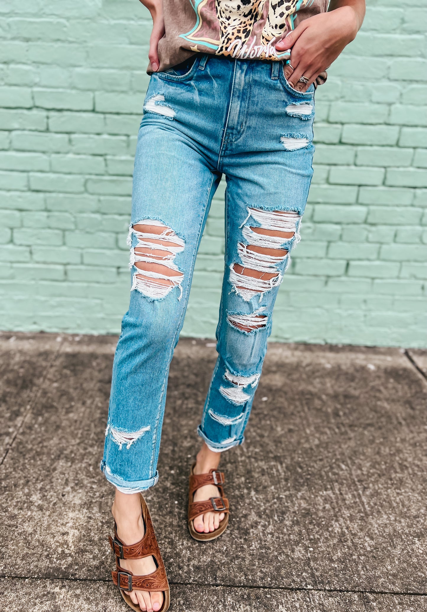 Distressed Vintage Mom Jeans