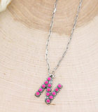 Pink Initial Necklace