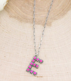 Pink Initial Necklace