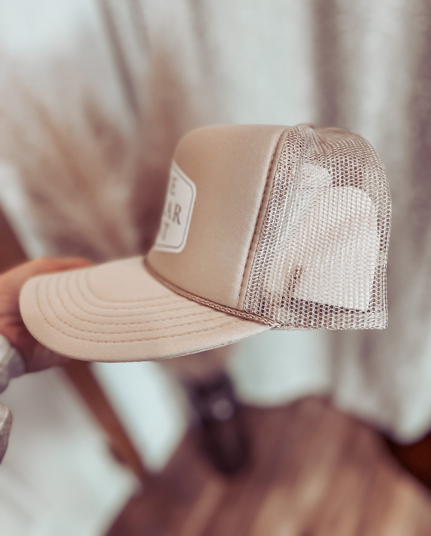 Blue Collar Brat Trucker Hat- Tan