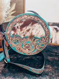 Desert Rain Hand Tooled Round Purse