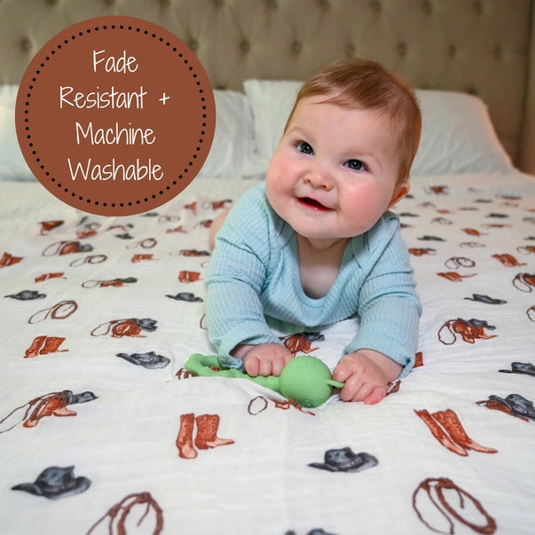 Life Is Better in Boots Western Baby Swaddle Blanket