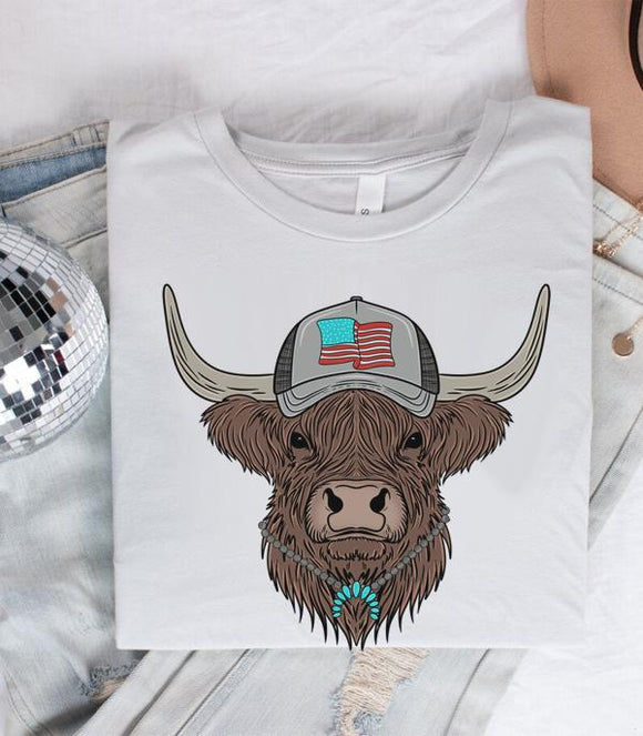 Patriotic Cow Graphic Tee