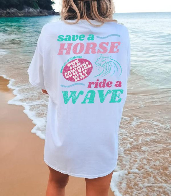 Save A Horse Ride A Wave Graphic Tee