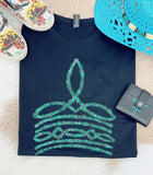Turquoise Boot Stitch Graphic Tees