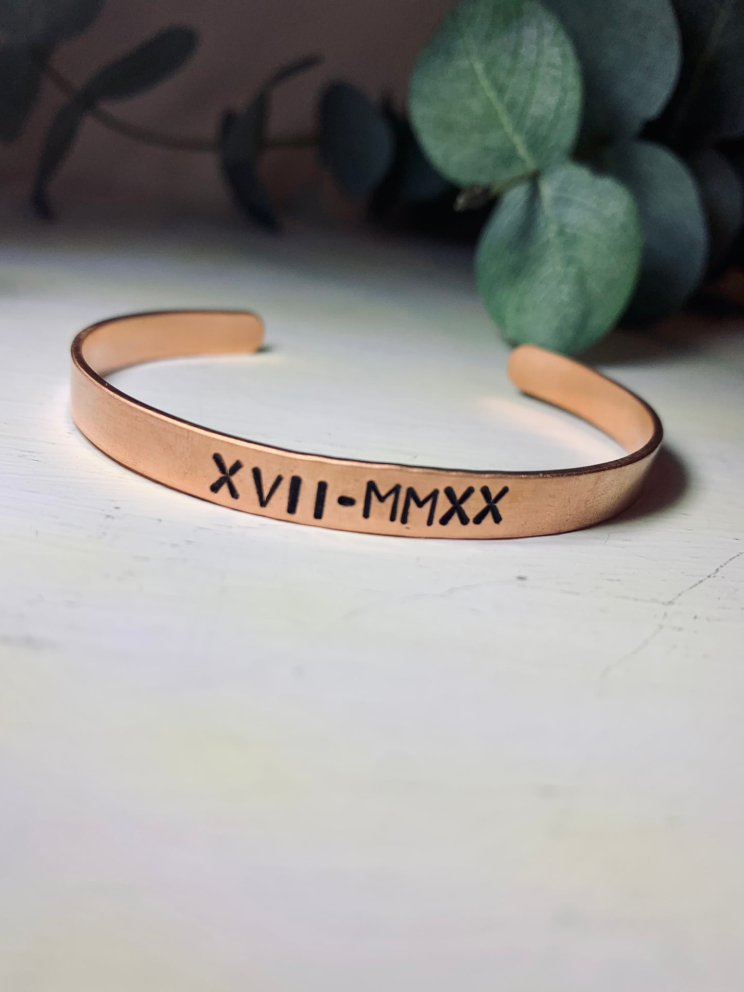 Custom Date Copper Bracelet
