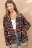 Burgundy Aztec Shacket