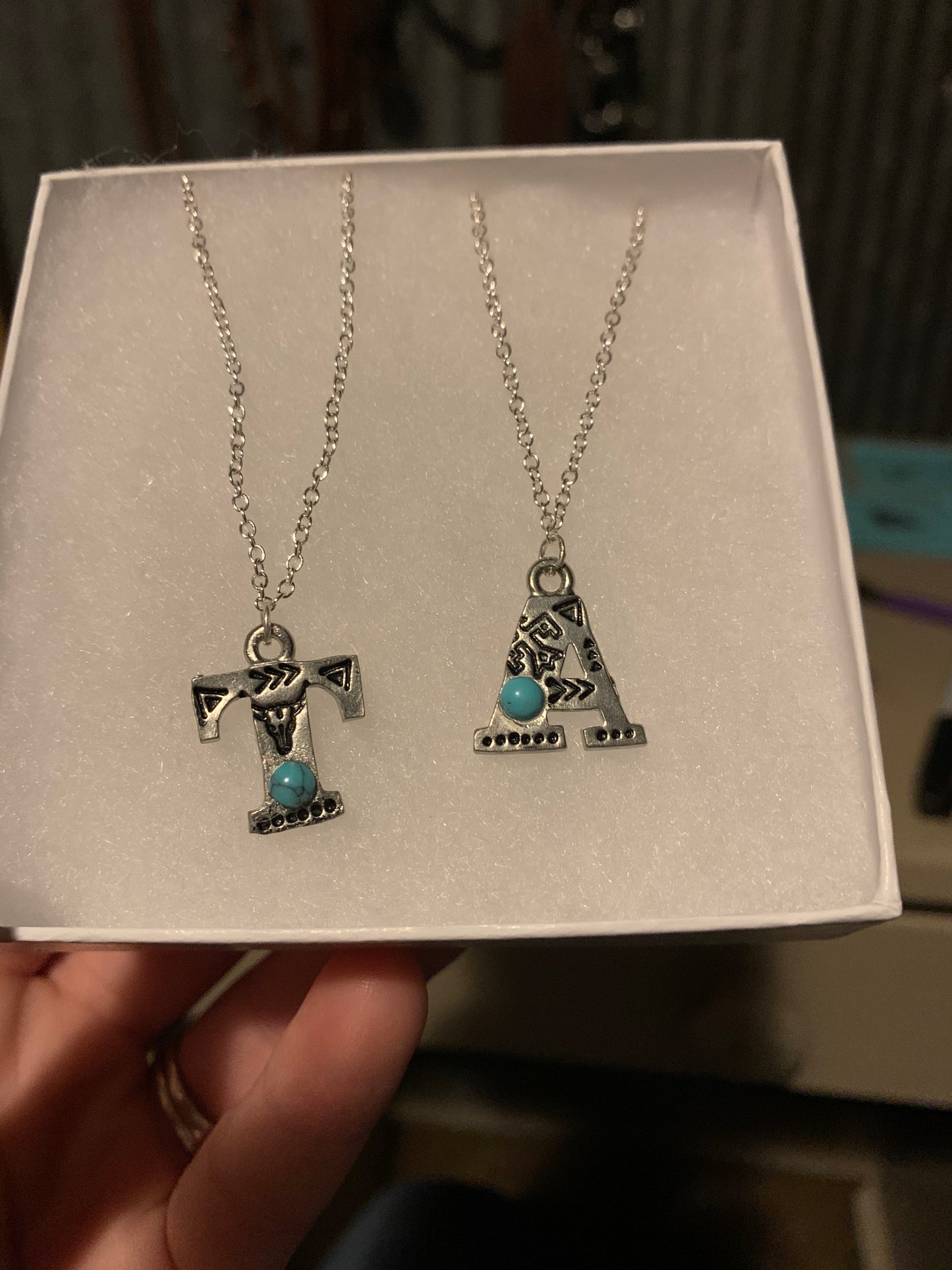 Initial Necklace with Stone