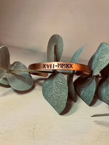 Custom Date Copper Bracelet