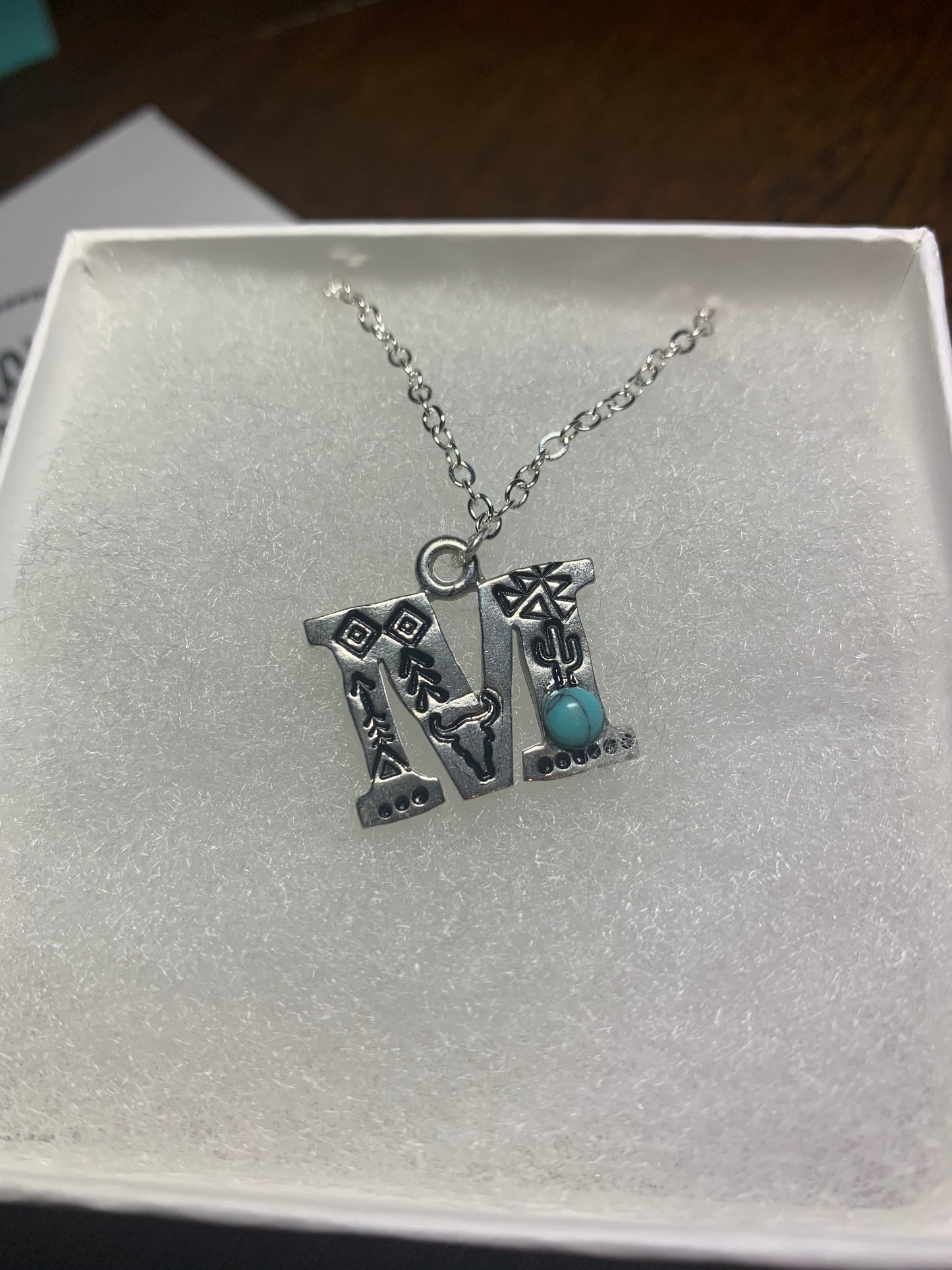 Initial Necklace with Stone