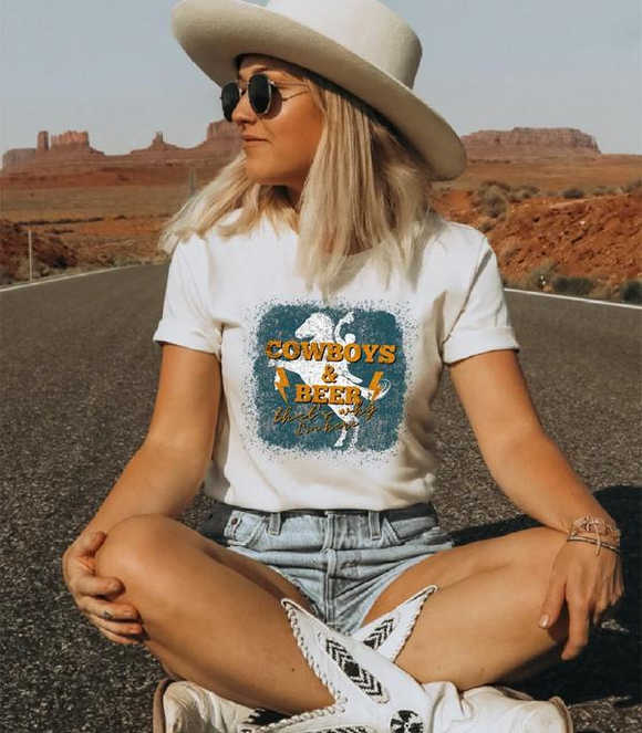 Cowboys & Beer Vintage Graphic Tee