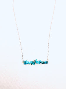 Turquoise Natural Stone Bar Necklace