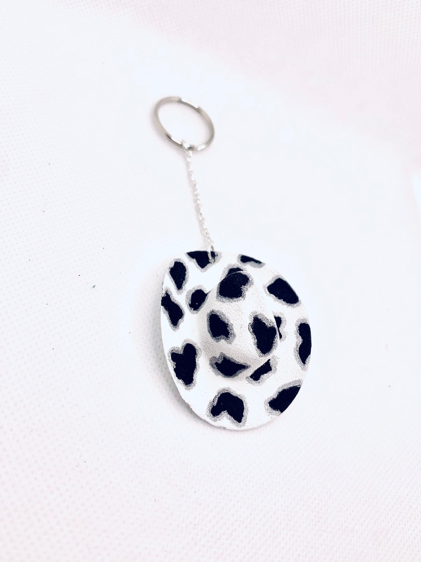 Mini Cowprint Cowboy Hat Keychain