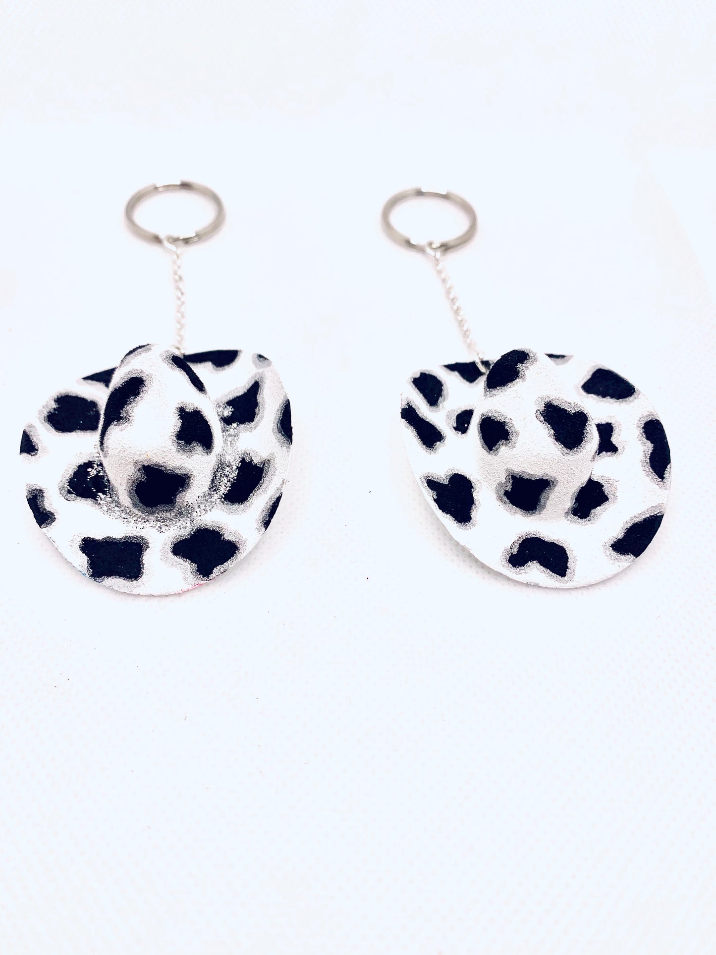 Mini Cowprint Cowboy Hat Keychain