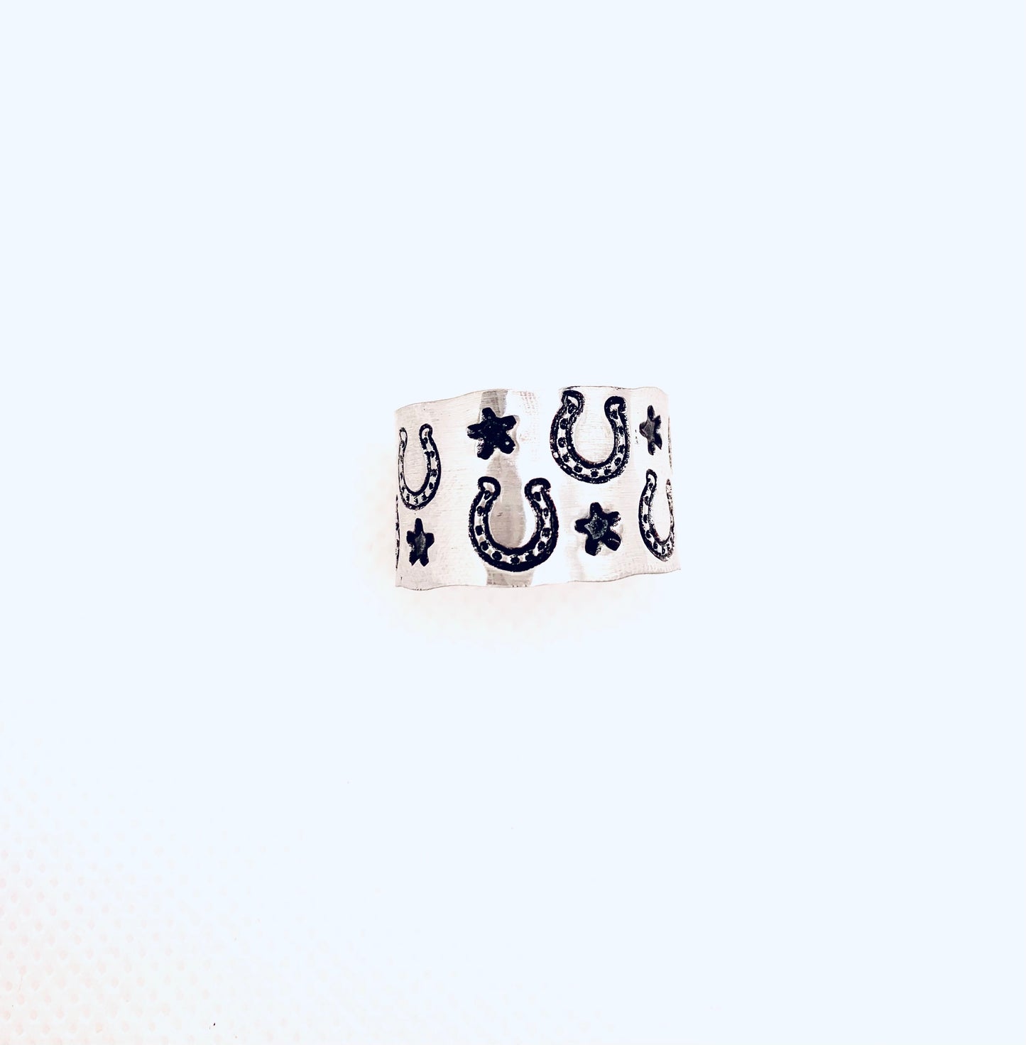 Horseshoe and Stars Wide Ring