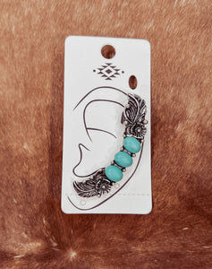 Turquoise Feather Ear Pin