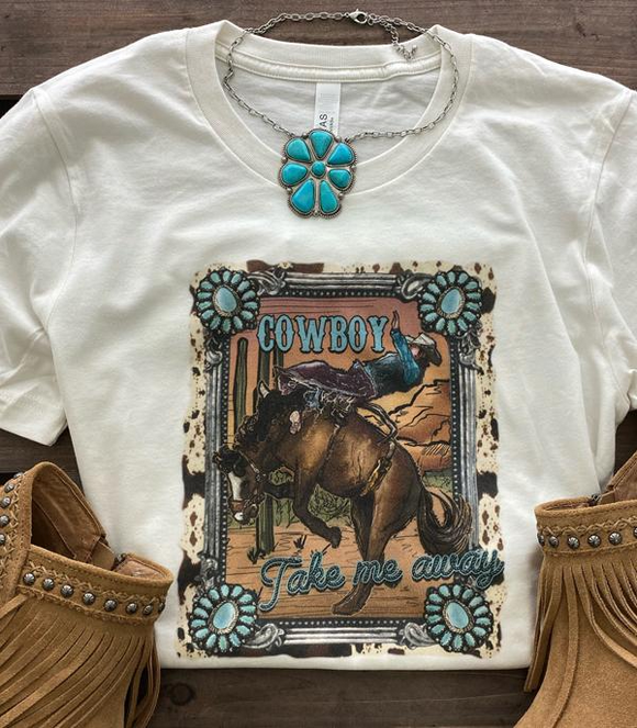 Cowboy Take Me Away Vintage Graphic Tee