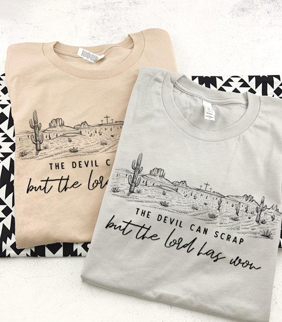 The Lord Has Won Graphic Tee- Cool Grey