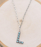 Turquoise Initial Necklace