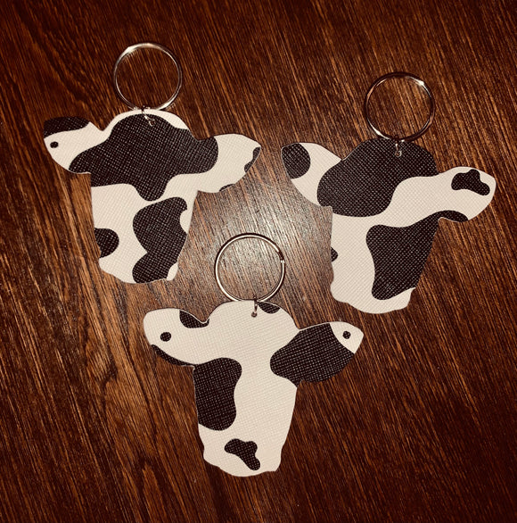 Cowprint Cowhead Keychain