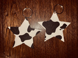 Cowprint Star Keychain