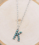 Turquoise Initial Necklace