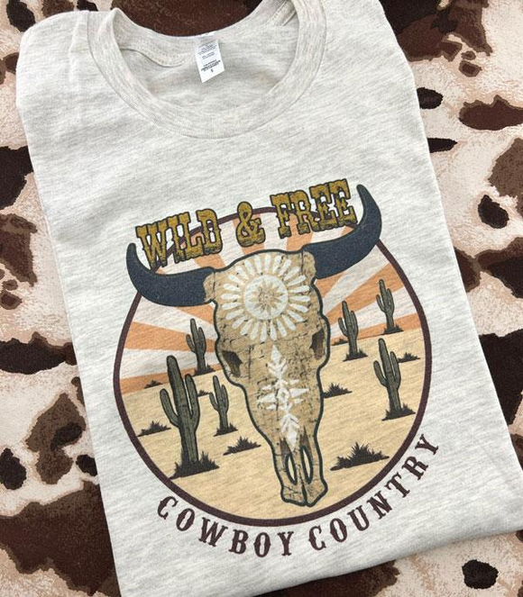 Wild Free Cowboy Country Graphic Tee