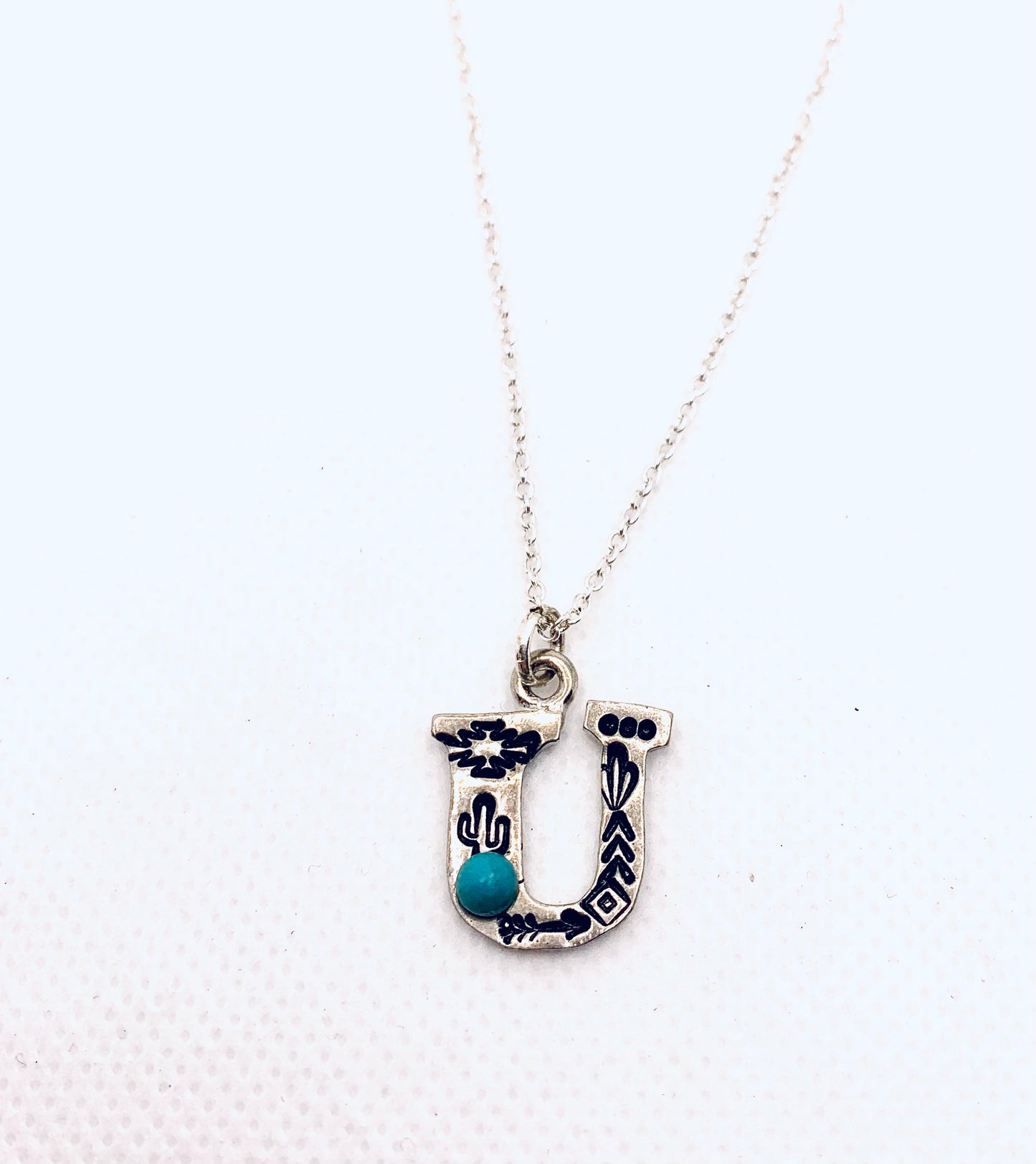 Initial Necklace with Stone