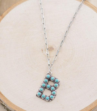 Turquoise Initial Necklace