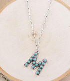 Turquoise Initial Necklace