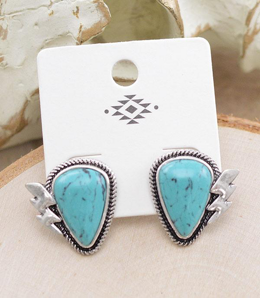 Bolt Turquoise Stud Earring