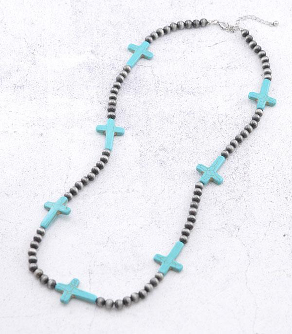 Cross Navajo Bead Necklace