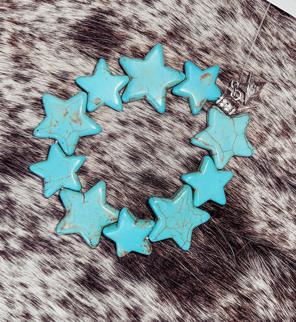 Junk Yard Cowgirl Turquoise Stars Bracelet