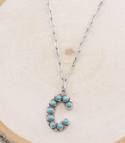 Turquoise Initial Necklace