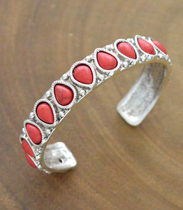 Red Teardrop Stone Bracelet