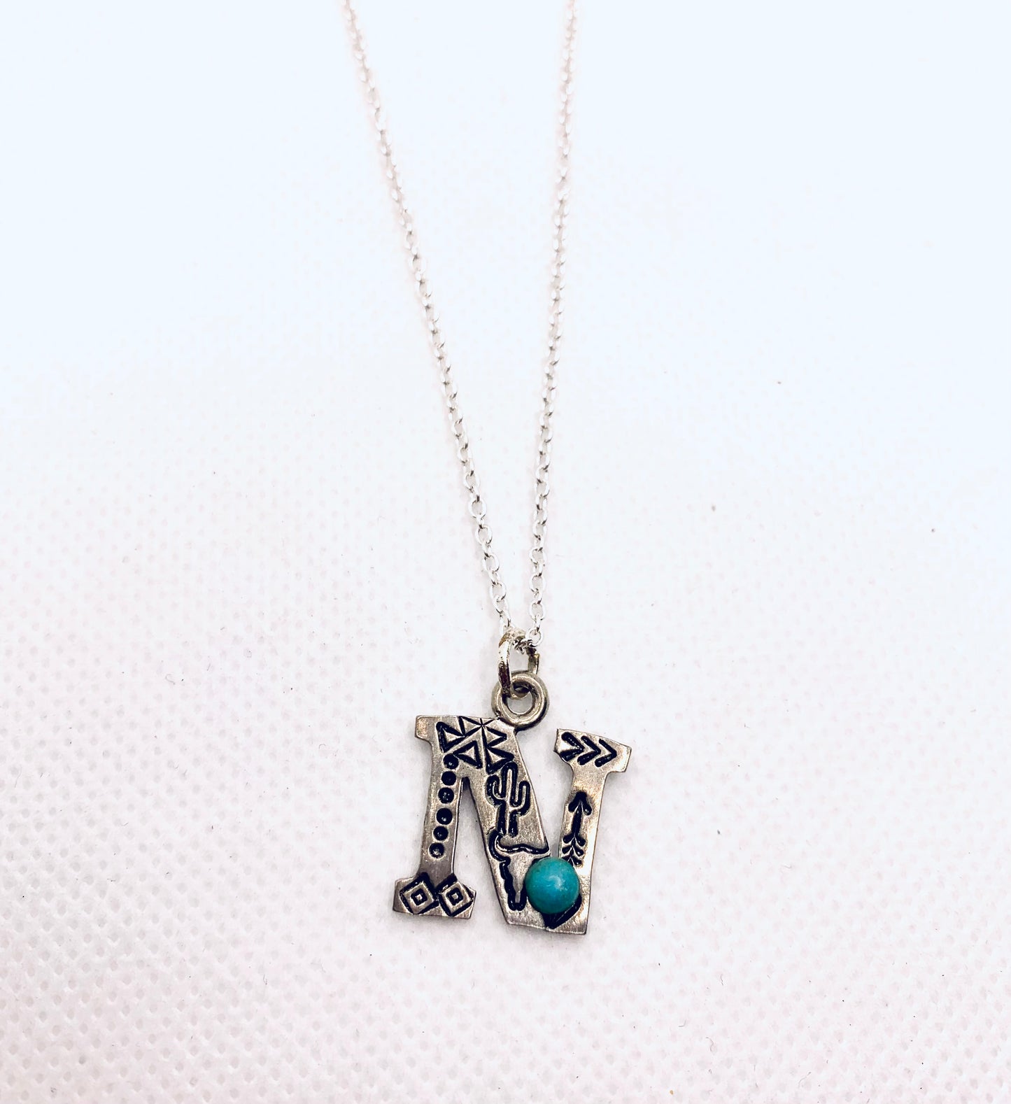 Initial Necklace with Stone